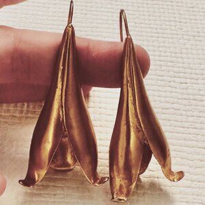 Zara Goldtone Bellflower Dangle Earrings